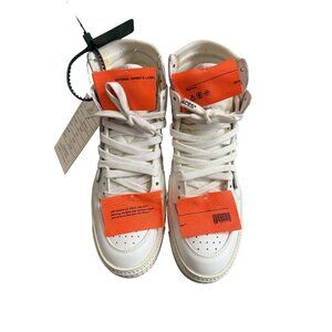 Off-White Cup Sole 3.0 High-Top Sneakers White/Orange EU 38 Made In Italy Leathe